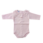 Body Manica Lunga Con Collo Volante in Caldo Cotone Neonata Babidu 1117BO - BABIDU - LuxuryKids