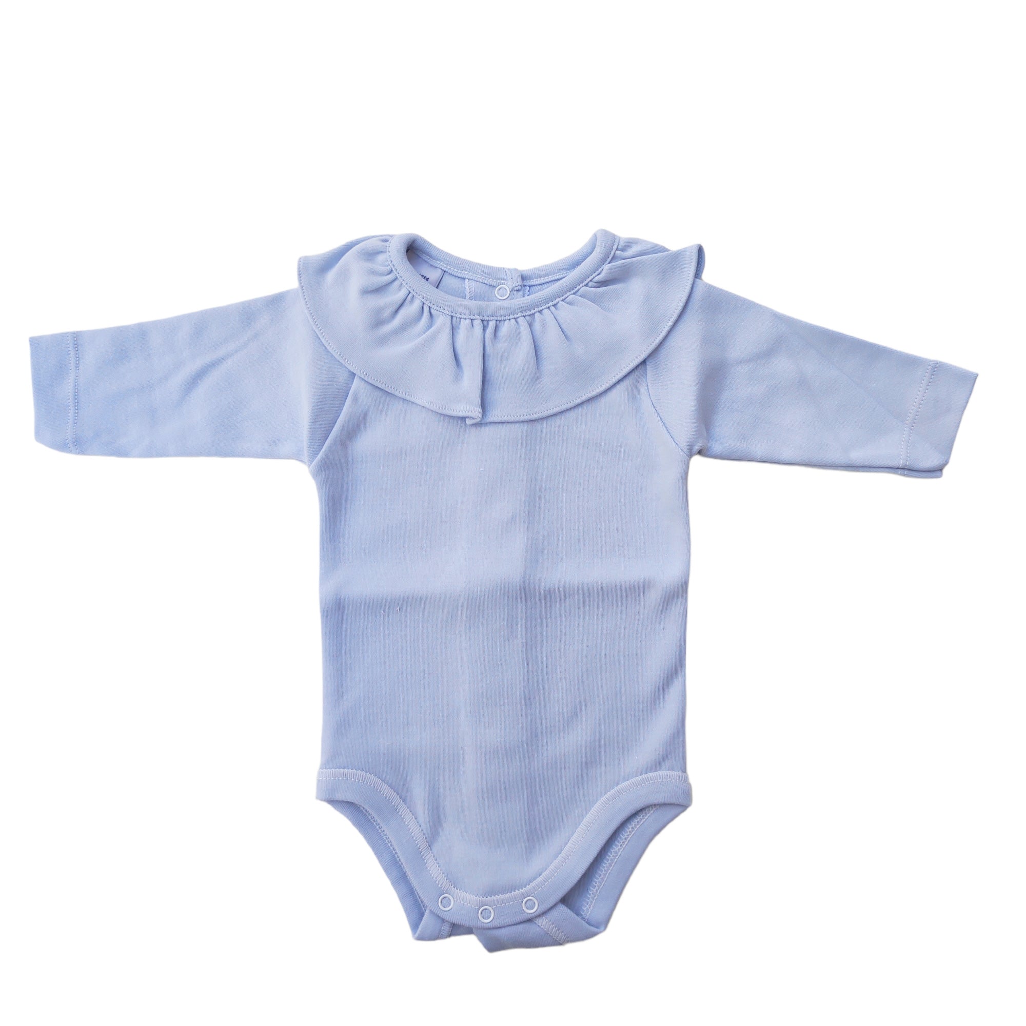 Body Manica Lunga Con Collo Volante in Caldo Cotone Neonata Babidu 1117BO - BABIDU - LuxuryKids