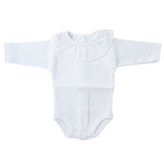 Body Manica Lunga Con Collo Volante in Caldo Cotone Neonata Babidu 1117BO - BABIDU - LuxuryKids