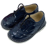 Scarpa Modello Francesina Primi Passi In Vernice Blu E Suola In Gomma Neonato Panyno B2628 - PANYNO - LuxuryKids