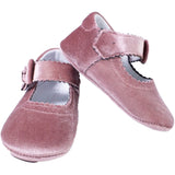 Scarpe Da Culla Ballerina Velluto Rosa Antico Neonata Panyno A2504R - PANYNO - LuxuryKids