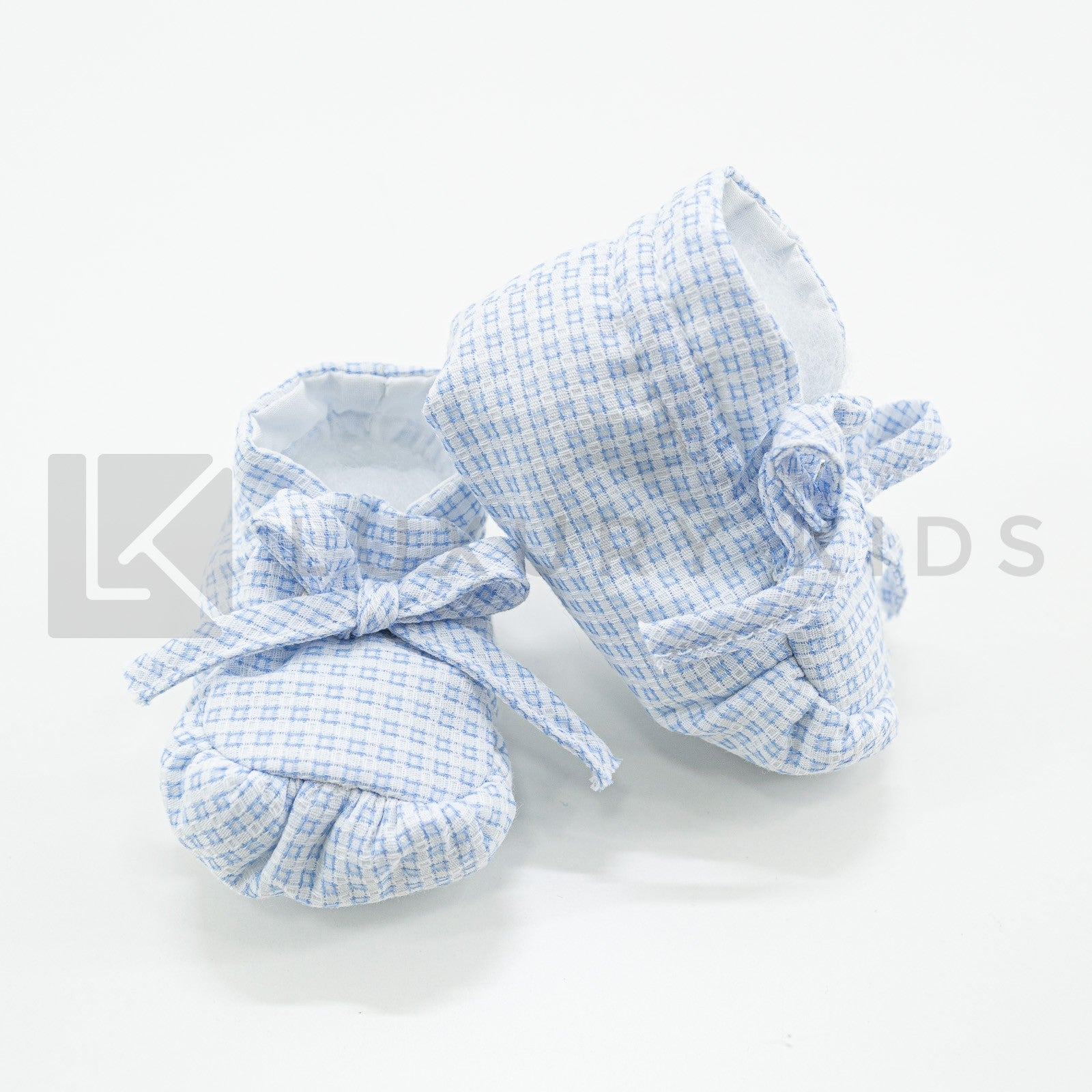 Scarpette Da Culla A Fantasia Azzurra Neonato LA SARTORIA DEI PICCOLI LSC751 - LA SARTORIA DEI PICCOLI - LuxuryKids