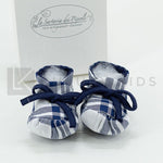 Scarpette Da Culla Blu A Quadri Neonato LA SARTORIA DEI PICCOLI LSC753 - LA SARTORIA DEI PICCOLI - LuxuryKids