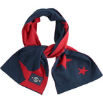 Sciarpa In Misto Lana Blu Con Stelle Rosse Bambino Sarabanda K004 - SARABANDA - LuxuryKids