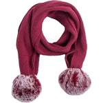 Sciarpa In Misto Lana Bordeaux Con Pompon Bambina Sarabanda K021 - SARABANDA - LuxuryKids