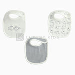 Set 3 Bavette In 100% Cotone Bianche Neonato-a Minibanda J323 - MINIBANDA - LuxuryKids