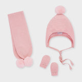 Set Cappello E Sciarpa In Caldo Cotone Rosa Neonata MAYORAL 9312 - MAYORAL - LuxuryKids