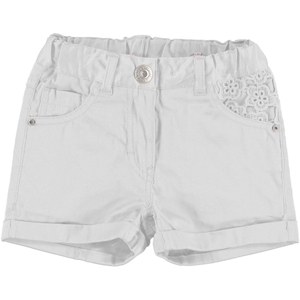 Short con Taschini Ricamati Bambina Bianco Sarabanda Q581 - SARABANDA - LuxuryKids