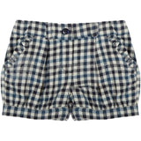 Short In Caldo Cotone A Quadretti Blu-Grigio Bambina Dr Kid 343 - DR.KID - LuxuryKids