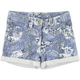 Short in Caldo Cotone Azzurro Stampato Bambina Sarabanda L225 - SARABANDA - LuxuryKids