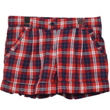 Short in Caldo Cotone con Fantasia a Quadretti Rosso-Blu Per Bambina Dr.Kids 418 - DR.KID - LuxuryKids