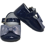 Scarpa Culla Ballerina in Vernice Blu Neonata Panyno A2227 - PANYNO - LuxuryKids