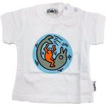 T-Shirt in Cotone Bianco con Stampa Neonato Sarabanda E526 - SARABANDA - LuxuryKids