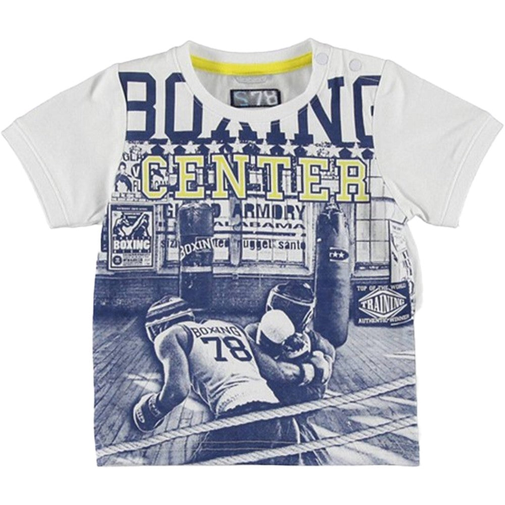 T-Shirt in Cotone Bianco con Stampa Neonato Sarabanda Q867 - SARABANDA - LuxuryKids