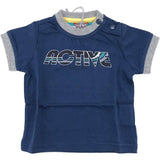 T-Shirt in Cotone Blu con Stampa Neonato Sarabanda E815 - SARABANDA - LuxuryKids