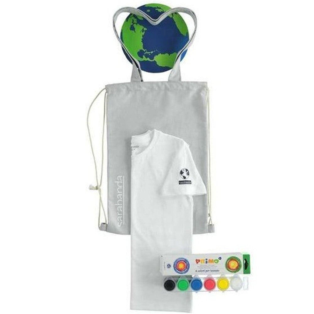 T-Shirt Mezza Manica In 100% Cotone Biologico Con Set Di Colori Per Dipingerla Bambino SARABANDA J130 - SARABANDA - LuxuryKids