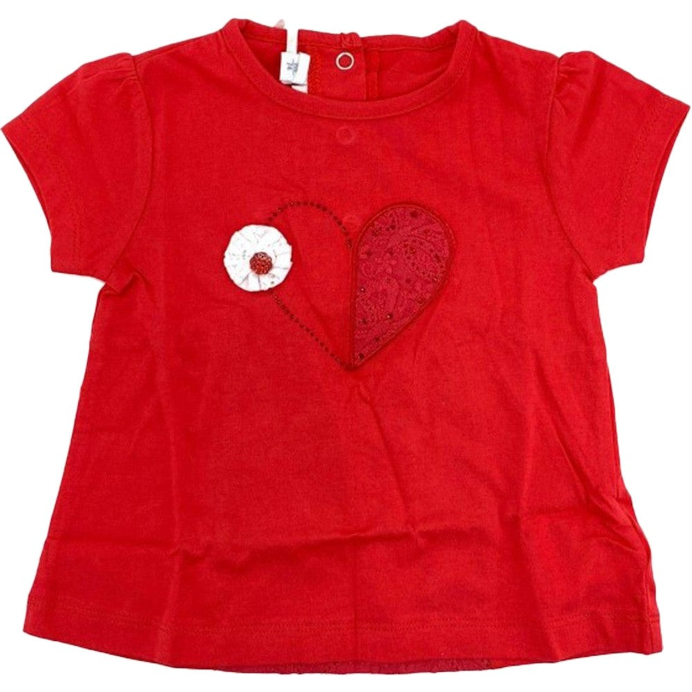 T-Shirt Neonata Rosso Sarabanda M723 - SARABANDA - LuxuryKids