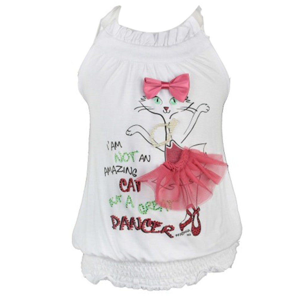 Top con Stampa Bambina Bianco Fracomina FM12SSB580 - FRACOMINA - LuxuryKids