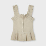 Top In Filo Di Cotone Ecofriends A Costine Lurex Oro Bambina MAYORAL 3028 - MAYORAL - LuxuryKids