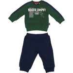 Tuta 2 pezzi Sportiva Caldo cotone Verde-Blu Neonato F710 - SARABANDA - LuxuryKids