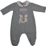 Tutina Intera in Caldo Cotone Grigio Neonata One Love 304F201 - ONE LOVE - LuxuryKids