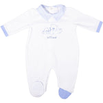 Tutina Intera In Cotone Bianca Con Orsetti Azzurri Neonato NINNAOH E20224T - NINNAOH - LuxuryKids