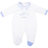 Tutina Intera In Cotone Bianca Con Orsetti Azzurri Neonato NINNAOH E20224T - NINNAOH - LuxuryKids