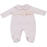 Tutina Intera In Cotone Corredino Neonata Rosa Ninnaoh E20107T - NINNAOH - LuxuryKids