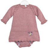 Vestina con Culotte Rosa con Fantasia Traforata Per Neonata Paloma de la O ZI8BR21 - PALOMA DE LA O - LuxuryKids