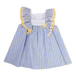 Vestito in Cotone a Righe Celeste e Giallo Neonata DEL SUR 0380 - DEL SUR - LuxuryKids