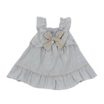 Vestito In Cotone a Righe Celeste Panna Neonata DR KID DK 363V - DR.KID - LuxuryKids