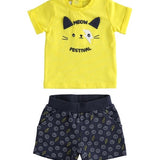 Completo 2 Pezzi In Cotone T-Shirt E Pantalone Corto Neonato Minibanda 2673 - MINIBANDA - LuxuryKids