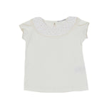 Maglia In Cotone Con Pizzo Panna Bambina DR KID DK474 - DR.KID - LuxuryKids