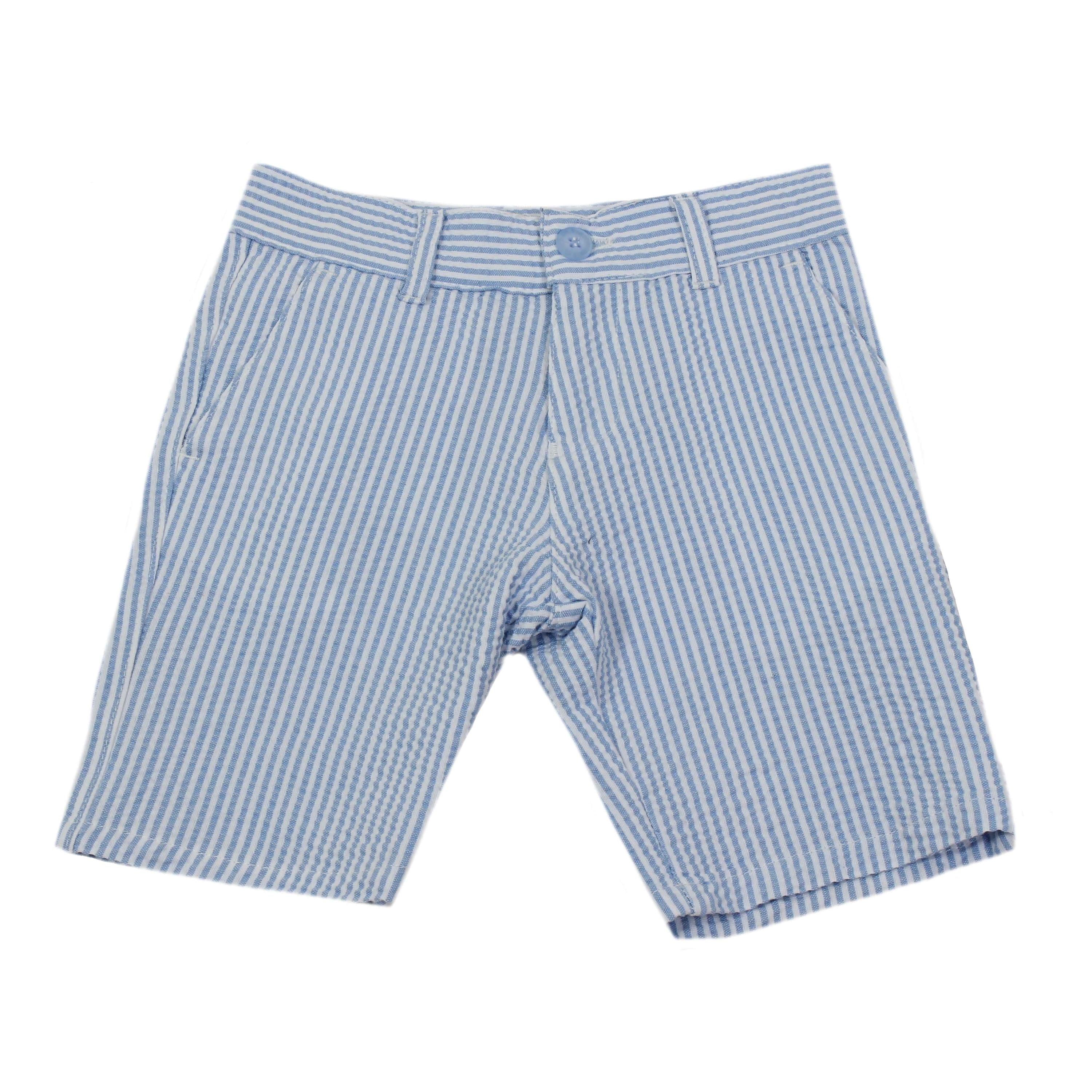 Bermuda In cotone a Righe Celeste-Bianco Bambino DR KID DK624 - DR.KID - LuxuryKids