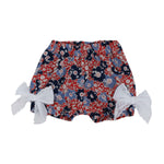 Shorts in Cotone Fantasia Floreale Blu-Rosso Neonata DR KID DK343 - DR.KID - LuxuryKids