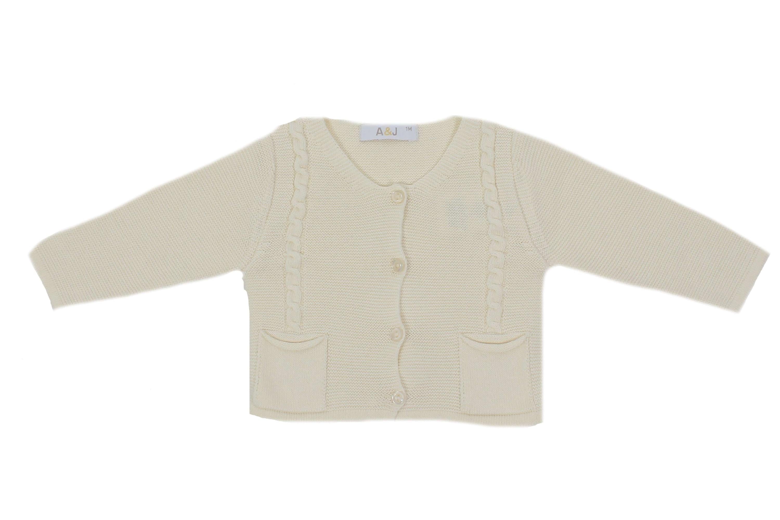 Cardigan In Filo Di Cotone Neonati A&J 118 - A&J - LuxuryKids