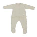 Tutina Spezzata In Filo DI Cotone Panna Neonati A&J 113 - A&J - LuxuryKids