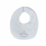 Bavetta In Cotone Bianco Con Ancora Ricamata Neonato NINNAOH E17287 - NINNAOH - LuxuryKids