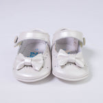 Scarpa Da Culla in Pelle Satinata Con Fiocco Neonata INDICE 1676 - INDICE - LuxuryKids