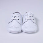 Scarpe Da Culla In Pelle Con Lacci Bianco Blu E Beige Neonato INDICE 1678 - INDICE - LuxuryKids