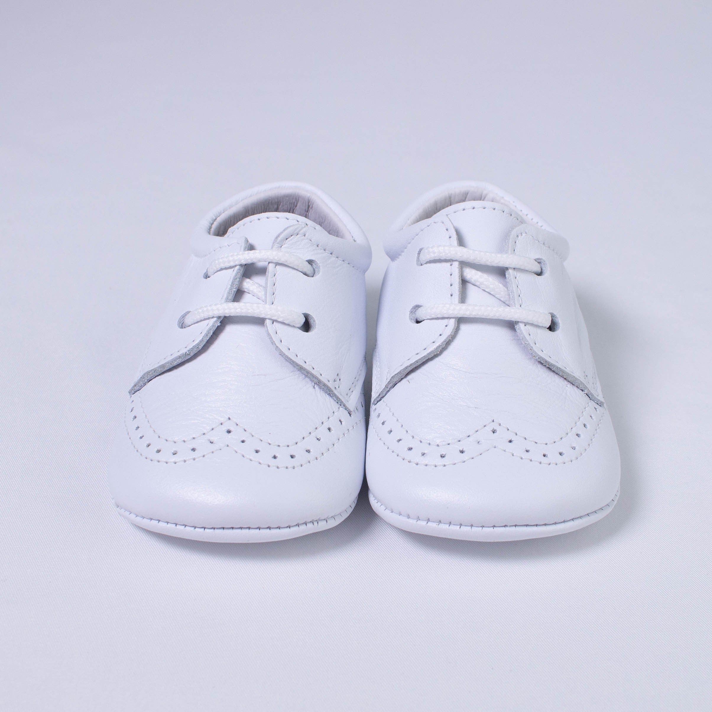 Scarpe Da Culla In Pelle Con Lacci Bianco Blu E Beige Neonato INDICE 1678 - INDICE - LuxuryKids