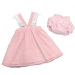 Abito a Righe in Cotone Rosa-Bianco con Culotte Bambina Paloma de la O MV8CJ1 - PALOMA DE LA O - LuxuryKids