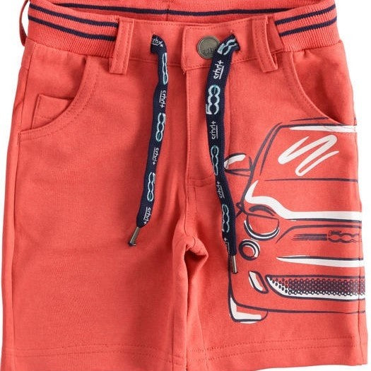 Pantalone Corto In Felpa Con Stampa 500 Rosso Neonato SARABANDA 2540 - SARABANDA - LuxuryKids