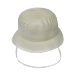 Cappello In Rafia Panna Con Fiore Retrostante Neonata Il Trenino CAP11 - IL TRENINO - LuxuryKids