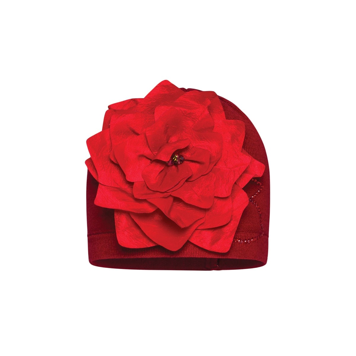 Cappello In Filo Di Cotone Con Fiore In Taffetta' Neonata BARBARAS NB16 - BARBARAS - LuxuryKids