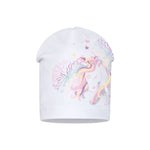 Cappello In Cotone Con Stampa Camaleontica Con Unicorno Bambina BARBARAS TB130 - BARBARAS - LuxuryKids