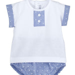 Completo 2 Pezzi Con Maglia Mezza Manica E Culotte Neonato CALAMARO 17608 - CALAMARO - LuxuryKids