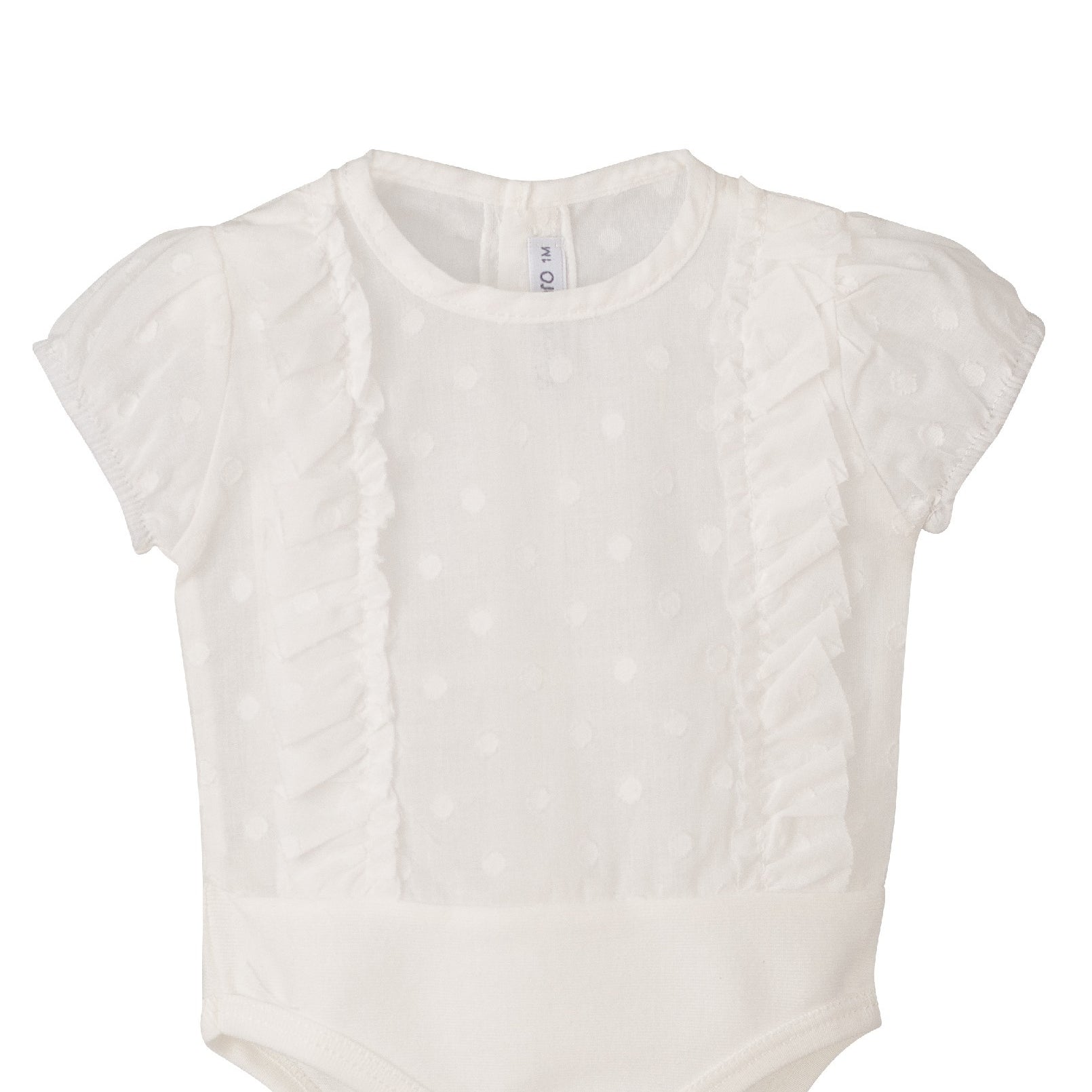 Camica A Body Mezza Manica In Cotone Con Rouches Neonata CALAMARO 19076 - CALAMARO - LuxuryKids