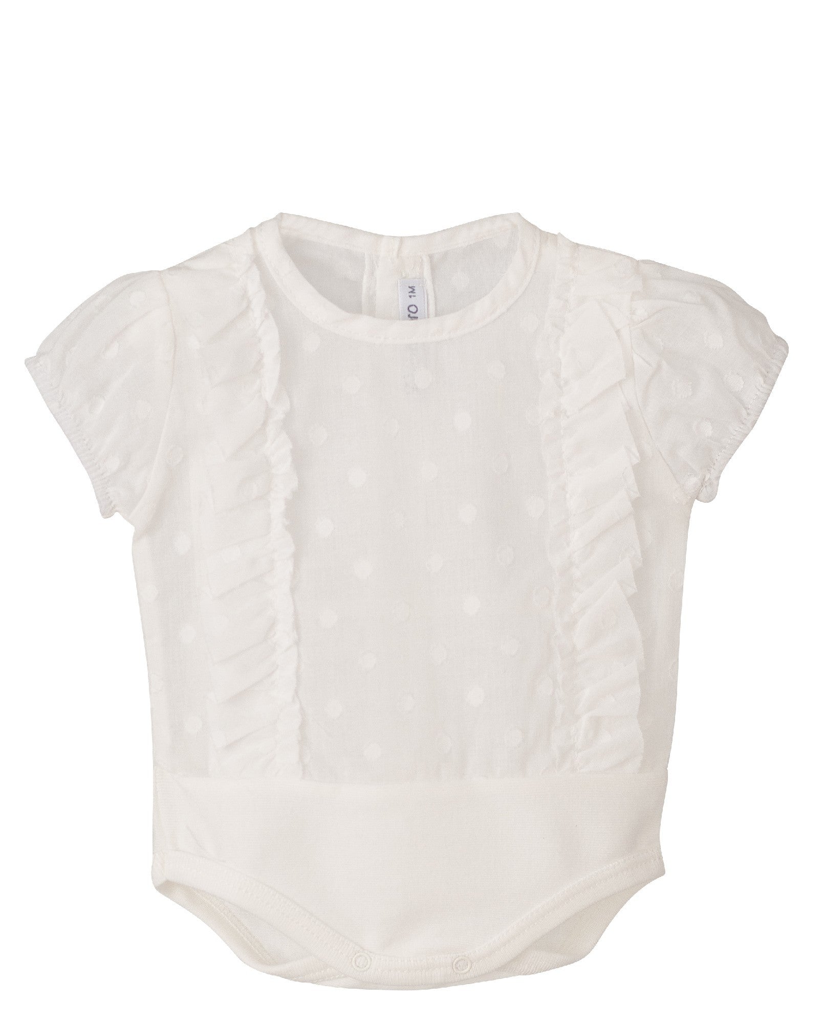 Camica A Body Mezza Manica In Cotone Con Rouches Neonata CALAMARO 19076 - CALAMARO - LuxuryKids