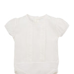 Camicia A Body Mezza Manica In Cotone Bianca Neonata CALAMARO 19053 - CALAMARO - LuxuryKids
